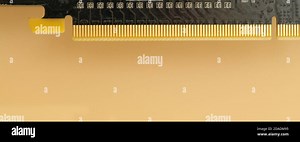 edge of pci express 16x connector of modern video card for personal computer Stock Photo - Alamy