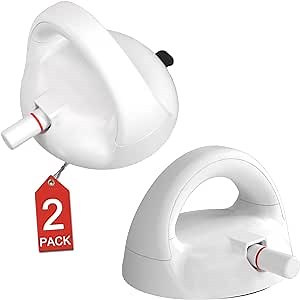 Grab Bars for Bathtubs and Showers, Removable Showers Handles with Suction Warning Design & Oversized Suction Cups, Safety Bathroom Grab Bar Handicap Shower Grab Bar for Seniors Elderly (2 Pack)