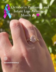 October is Pregnancy and Infant Loss Awareness Month. So happy to have this memorial pink diamond ring for my baby girl, Brielle. You are my sunshine. ☀️🩷 #cremationjewelry #mourningjewelry #mementomori #angelmom #pregnancyandinfantlossawareness #iamlin4 #pail #pinkdiamond #memorial #inlovingmemory #mommyofanangel #angelbaby #celebrationoflife #walkingmemorial #memorialjewelry #memorialdiamond #cremationdiamond #handmadejewelry #handmadewithlove | Sugarberry Memorials
