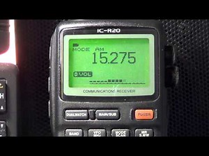 Deutsche Welle english on Icom IC R20 receiver and telescopic antenna