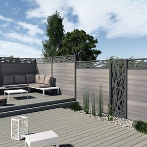 [Hot Item] 6FT*6FT Outdoor Anti Insects Stronger All Weather Resistant Garden Fence Building WPC Wood Trellis Fence Wall Panel Whole Sets