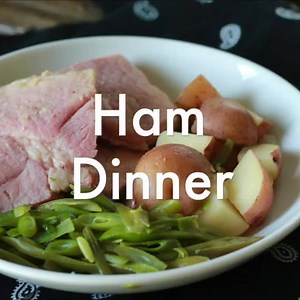 Something beautiful about a full dinner in one pot. Don't you agree? get this ham dinner recipe here-->>http://5dinners1hour.com/slow-cooker-ham-dinner/ | 5 Dinners 1 Hour