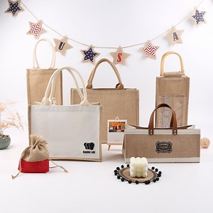 [Hot Item] Customized Burlap Shopping Bag Jute Handbag Gift Bag