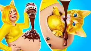 My cat is pregnant! 😬🙀 | Pregnancy emergency Transformation With Gadgets and Hacks | Parenting hacks by Kaboom Zoom | Zoom Zoom