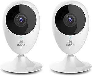 EZVIZ Mini O 720p HD Wi-Fi Home Video Monitoring Security Camera, Works with Alexa - Two Pack
