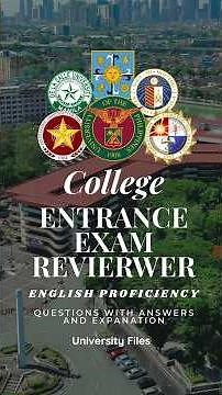 College Entrance Exam Reviewer English Proficiency - Episode 1 - PUPCAT DCAT UPCAT BUCET SASE ACET