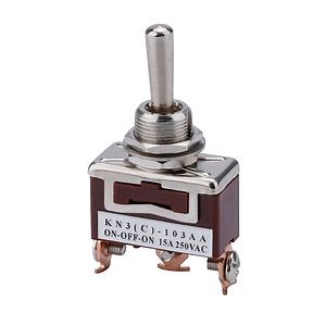 [Hot Item] Spring Loaded Spdt Single Pole Double Throw 3pins Screw Terminal on-off-on Toggle Switch