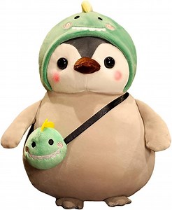 [Hot Item] Cute Penguin Dinosaur Plush Stuffed Animal Penguin Plushies with Dinosaur Outfit Toys