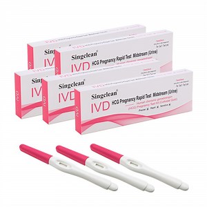 [Hot Item] 2023 Singclean OEM CE Approved Wholesale Rapid Medical Supplies Ivd Reagent Diagnostic Urine Ovulation Pregnancy Test Kit for Travel