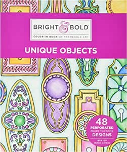 Darice, Bright and Bold, 64 Page, Coloring Book for Adults, Unique Objects Theme
