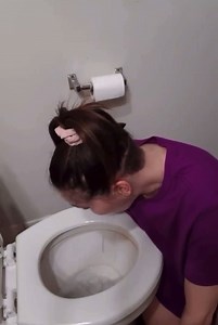 Woman sick vomiting