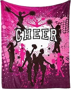 Cheer Blanket Gifts, 40"x50" Cheerleader Throw Blanket for Teens Girls, Lightweight, Soft, Cozy, Warm, Fleece Cheerleading Gift for Bed Couch