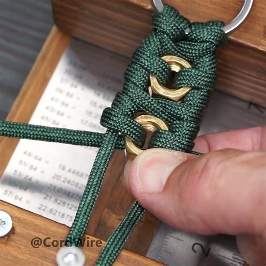 Fishtail Paracord Keychain with Brass Nuts #shorts