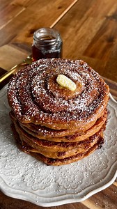 GINGERBREAD CINNAMON ROLL PANCAKES Could you ask for anything more this holiday season?! Caramelized cinnamon sugar swirls in a stack of soft, tender, and fluffy gingerbread pancakes 🎄 Recipe below OR comment ‘PANCAKES’ to get the recipe sent to you 🤎 #Recipe Details (makes 12-16): Gingerbread Pancakes: - 2 1/2 cups all-purpose flour - 2 tbsp granulated sugar - 1 1/2 tsp cinnamon - 1 tsp ground ginger - 1/4 tsp ground nutmeg - 1/4 tsp ground cloves - 2 tsp baking powder - 1/2 tsp baking soda -