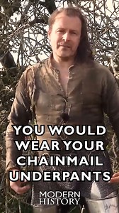 Can you ride a horse with a medieval mail skirt? Of course you can! 🐎 #medieval #jason #kingsley #modern #history #life #armor #protection #skirt #horse #test | Modern History TV