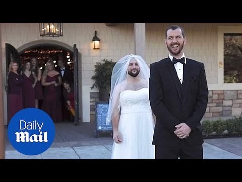 Best man swaps places with bride during first look photos!
