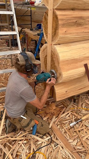 20K views · 2.5K reactions | Rob is the jig master and he has this cap post thing totally dialed in卵 | Langberg Log Homes | Facebook