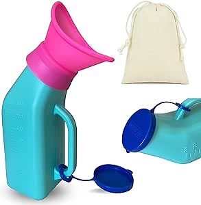 MINION 2 in 1 Portable Urinal for Women and Men - Travel Porta Potty for Car, Camping, Hiking, and Travel - Adult Travel Potty with Male and Female Child Urinal Attachments - with Bag