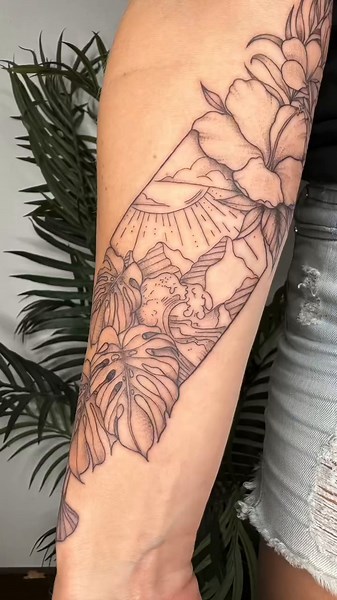 Tropical Flowers Tattoo #hawaiitattoo #tattoohawaii #hawaii #bigisland #tattooartist