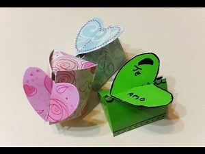 Patrones y videotutorial de cajas de regalo con cierre de corazón.