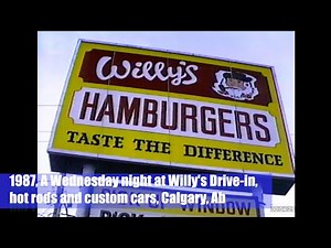 1987, A Wednesday night at Willy's Drive-in, hot rods and custom cars, Calgary, Ab