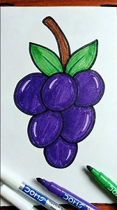 Easy Grapes Drawing 🍇 | Beautiful Grapes Drawing Step by Step 🍇 #art