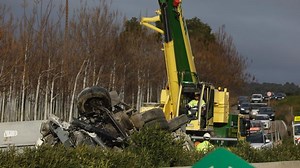 Un camión vuelca en la carretera de Manacor