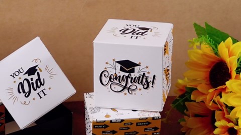 Trandraft 8 Pcs Graduation Exploding Money Gift Boxes Graduation Box Surprise Money Cash Gift Boxes Bounces Exploding Money Boxes with Confetti Graduation Gifts for High School College Supplies