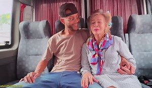 tattooed 82 years old mature picked up for anal