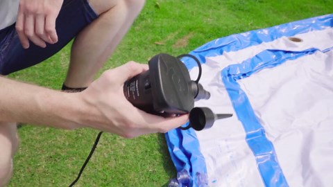 Inflatable Swimming Pool with Pump, 90" X 90" X 26" Kiddie Pool with Seats and Headrests, Oversized Thickened Blow-Up Pool for Kids, Adults, Family, Pools for Outdoor, Backyard, Indoor