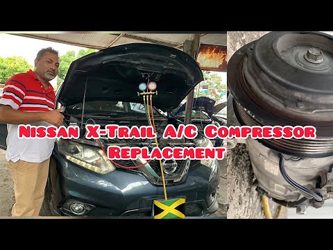 How To Remove And Replace A Nissan X-Trail A/C Compressor #accompressor #condensor #recharge #ac