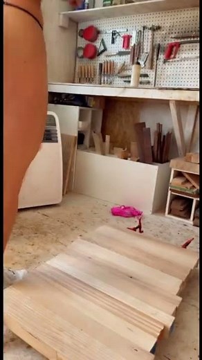 Woodworking Skills 🔥 Cute Bikini Woodworking Girl | Wood Girl #woodtok #shorts #woodworking #bikini