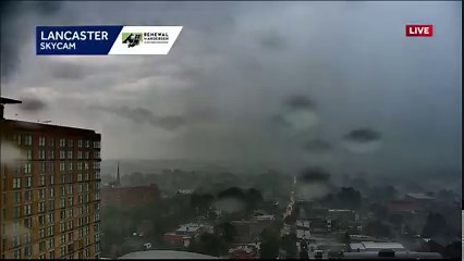 Watch the leading edge of the heavy rain sweep across downtown Lancaster on the WGAL News Channel 8 Susquehanna Valley, Pa.L skycam! Showers & storms decrease in number & intensity in the next couple of hours. Track on radar: https://tinyurl.com/4rf7t2ce | WGAL News 8 Storm Team