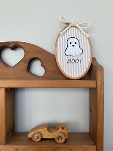 Boo Ghost Embroidery Hoop Art: Halloween Kids Wall Hanging - Etsy