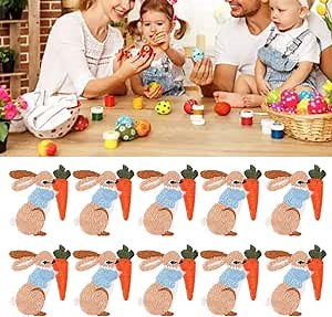 10pcs Sew On Patches Rabbit Applique Patches Embroidered Bunny Badge Animal Embroidery Applique for Clothes Backpacks Dress Hat DIY Accessories