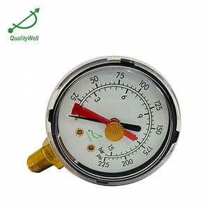 [Hot Item] Gauge Set Dual Pointer Adjustment 0-15bar/225psi Pressure Gauge