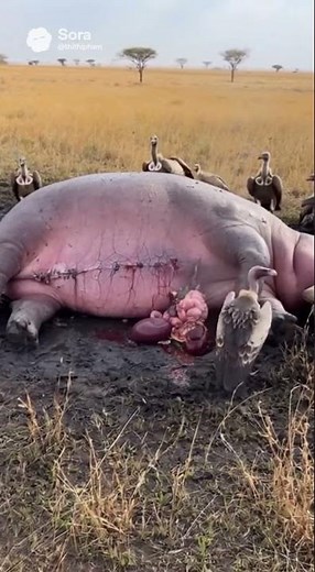 Hippo Corpse Explodes on Vultures 🦛💥 Savage Real Wildlife Footage