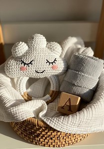 Sleepy Cloud Crochet Rattle Pattern | Beginner Amigurumi Toy Tutorial (PDF Download) - Etsy