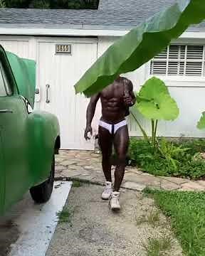 Black Muscle Guy In Speedo