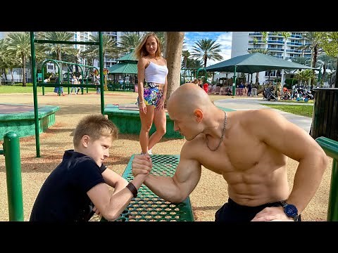 10 Year Old Kid VS Bodybuilder Armwrestling Battle