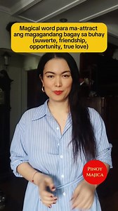 Magical word para ma-attract mo ang magagandang bagay sa buhay (suwerte, friendship, opportunity, true love) Disclaimer: Ang video na ito ay pagpapakita or sharing lamang ng isang folk practice and belief. Hindi kayo pinipilit na paniwalaan ito lalo kung labas ito sa inyong nakagisnan at pinapaniwalaan. Hindi ito professional advice sapagkat hindi ito batay sa exact science kundi sa inyong paniniwala lamang, kaya hindi ito nagtatakda ng absolute result. Hindi rin po kami nagbebenta ng anumang pr
