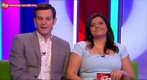 1.8K views · 17 reactions | Alex Jones still off 'shopping' for her second series of Shop Well For Less?, we have the giggling Nina Wadia co-presenting this evening. | The One Show | Facebook