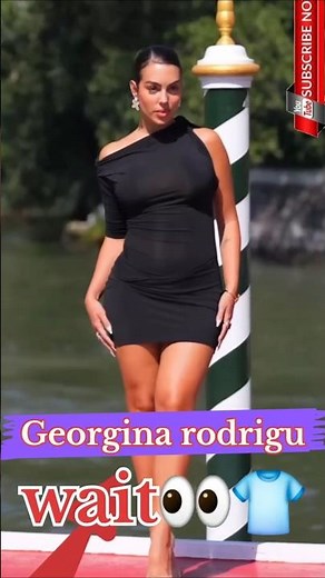 Georgina Rodriguez Stunning Black Mini Dress Look 🔥 Venice Fashion Walk 2026 #ytshorts #tranding