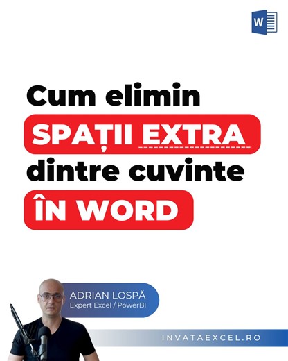 ▪▪▪ Cum elimin spațiile EXTRA dintre cuvinte în Word? Foarte simplu! | invataexcel.ro