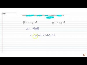 Find the position vector of the mid point of the vector joining the points P(2, 3, 4) and`Q(4, 1...