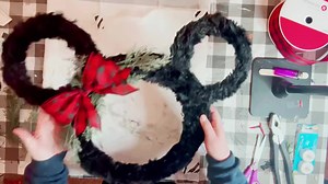 DIY Dollar Tree mickey mouse christmas wreath. @Dollar Tree #dollartree #dollartreediy #dollartreechristmas #diychristmas #diy #disneychristmas #mickeymouse #disney | Windy City Crafts