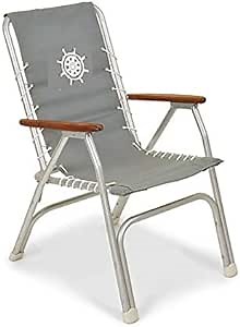 Amazon.com: FORMA MARINE High Back Deck Chair, Boat Chair, Folding, Anodized, Aluminium, Light Grey, Model M150G : Sports & Outdoors