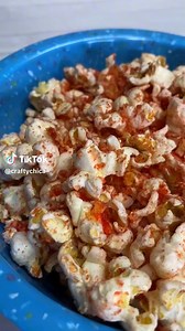 If you like spicy, you've got to try this popcorn recipe! Grab your bags of Hot Cheetos! | Crafty Chica by Kathy Cano-Murillo