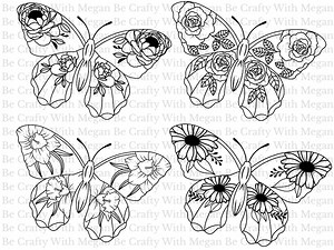 Butterfly With Flower Wings Digital Download, Butterfly SVG, Butterfly, Rose, Daffodil, Peony, Daisy Vinyl Decal Design - Etsy