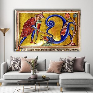 Aberdeen Bestiary, Dragon 12th Century Illuminated Manuscript , Living Room Decor, Canvas Print,dragon Art,dragon Poster - Etsy UK